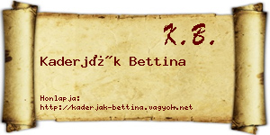 Kaderják Bettina névjegykártya